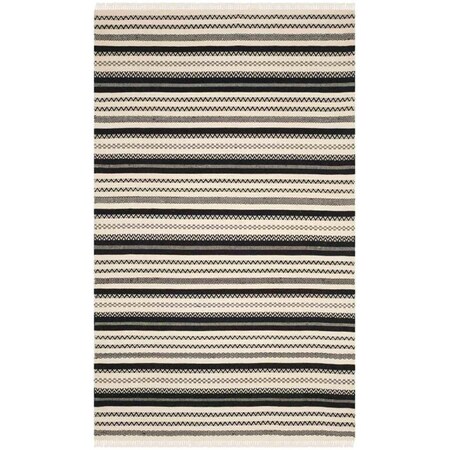 Safavieh 8 x 10 ft. Large Rectangle Kilim Hand Woven RugIvory & Black KLM101C-8